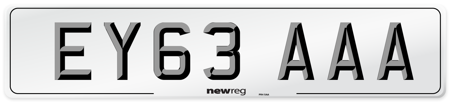 EY63 AAA Number Plate from New Reg